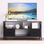 COZONY Mobile TV per TV da 50 Pollici, Centro di Intrattenimento con Cassetti in Tessuto e Ripiani Aperti, Mobile Contenitore per Soggiorno, Camera da Letra, Ingresso