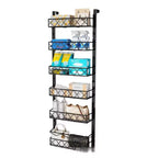 6-Tier Pantry Door Organizer, Over The Door Pantry Organizer Rack , Hanging Rack for Cabinet, Large Capacity Seasoning Organizer Shelves for Kitchen