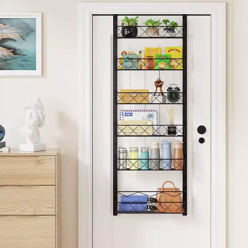 Dispensa a 6 ripiani da appendere alla porta, organizer da dispensa da appendere alla porta, scaffale da appendere per armadietto, ripiani organizer per spezie di grande capacità per la cucina