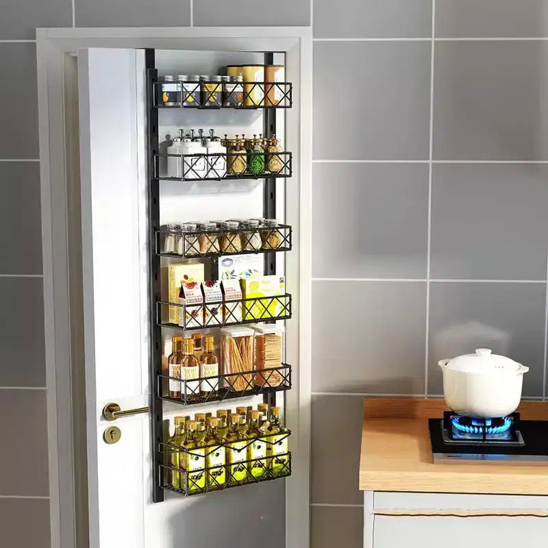 Dispensa a 6 ripiani da appendere alla porta, organizer da dispensa da appendere alla porta, scaffale da appendere per armadietto, ripiani organizer per spezie di grande capacità per la cucina
