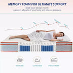 Materasso ibrido individuale Okak Modern Euro Top da 12 pollici con memory foam per un sonno confortevole, rigidità media