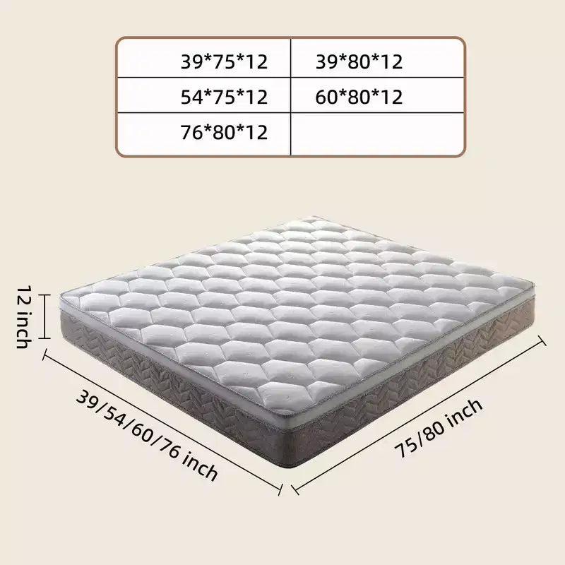 Okak Modern Materasso Ibrido da 12 Pollici Certificato CertiPUR-US con Memory Foam per un Sonno Confortevole, Materasso a Sensazione Media