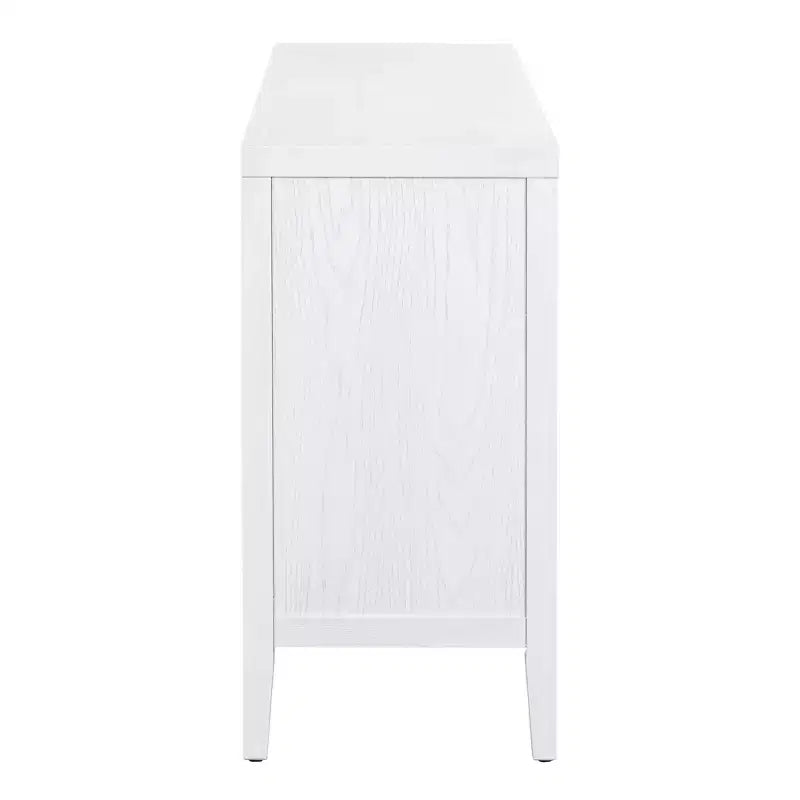 Hostack Madia Retrò con Scanalature Circolari, Maniglie Rotonde in Metallo per Ingresso, Sala da Pranzo e Soggiorno, Bianco
