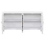 Hostack Madia Retrò con Scanalature Circolari, Maniglie Rotonde in Metallo per Ingresso, Sala da Pranzo e Soggiorno, Bianco