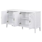 Hostack Madia Retrò con Scanalature Circolari, Maniglie Rotonde in Metallo per Ingresso, Sala da Pranzo e Soggiorno, Bianco