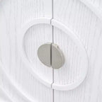 Hostack Madia Retrò con Scanalature Circolari, Maniglie Rotonde in Metallo per Ingresso, Sala da Pranzo e Soggiorno, Bianco