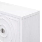 Hostack Madia Retrò con Scanalature Circolari, Maniglie Rotonde in Metallo per Ingresso, Sala da Pranzo e Soggiorno, Bianco