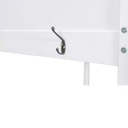 Letto a castello basso Queen su Queen con ripiani, letto a castello in legno con stazione di ricarica USB e luce a LED