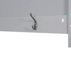 Letto a castello basso Queen su Queen con ripiani, letto a castello in legno con stazione di ricarica USB e luce a LED