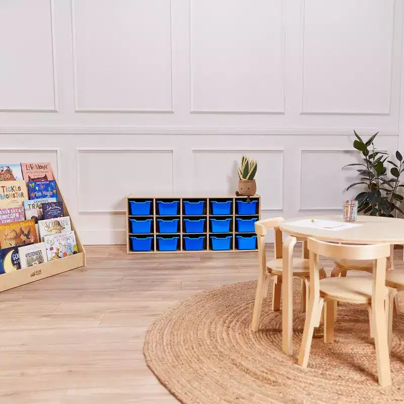 ECR4Kids Streamline - Mobiletto a 15 Scomparti con 15 Contenitori a Cesto, 3x5, Mobili per Bambini
