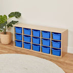 ECR4Kids Streamline - Mobiletto a 15 Scomparti con 15 Contenitori a Cesto, 3x5, Mobili per Bambini