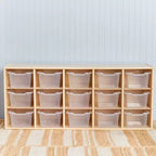 ECR4Kids Streamline - Mobiletto a 15 Scomparti con 15 Contenitori a Cesto, 3x5, Mobili per Bambini