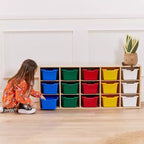 ECR4Kids Streamline - Mobiletto a 15 Scomparti con 15 Contenitori a Cesto, 3x5, Mobili per Bambini