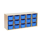 ECR4Kids Streamline - Mobiletto a 15 Scomparti con 15 Contenitori a Cesto, 3x5, Mobili per Bambini