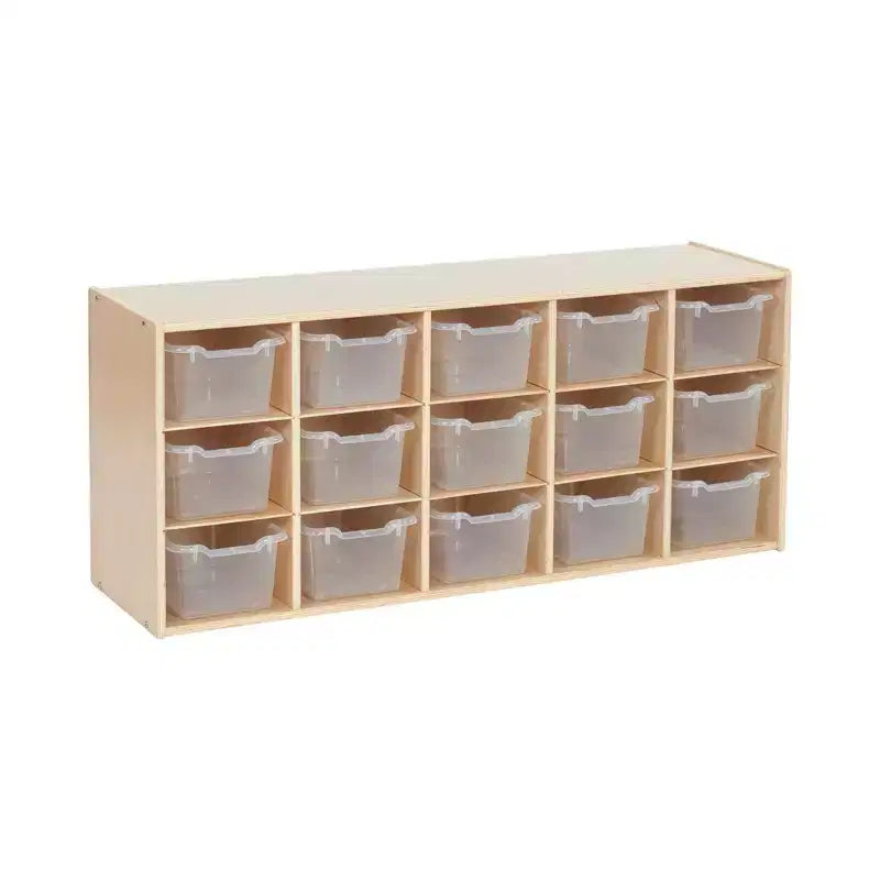 ECR4Kids Streamline - Mobiletto a 15 Scomparti con 15 Contenitori a Cesto, 3x5, Mobili per Bambini