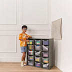 Mobile a 15 Scomparti ECR4Kids Streamline e 15 Contenitori con Apertura Frontale, 5x3, Mobili per Bambini
