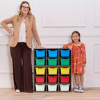 Mobile a 15 Scomparti ECR4Kids Streamline e 15 Contenitori con Apertura Frontale, 5x3, Mobili per Bambini