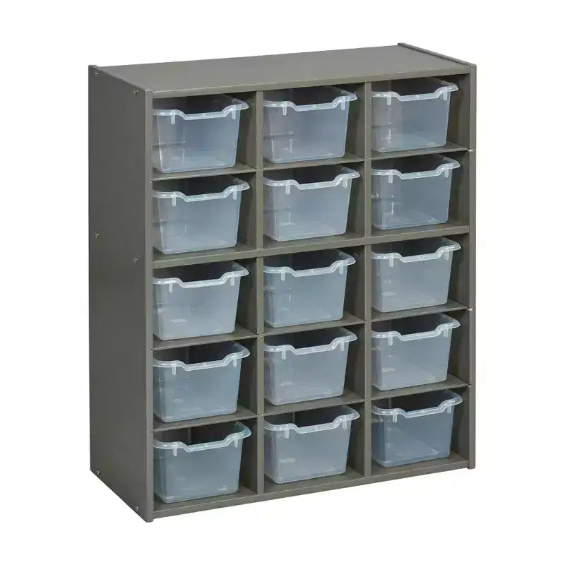 Mobile a 15 Scomparti ECR4Kids Streamline e 15 Contenitori con Apertura Frontale, 5x3, Mobili per Bambini