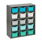 Mobile a 15 Scomparti ECR4Kids Streamline e 15 Contenitori con Apertura Frontale, 5x3, Mobili per Bambini