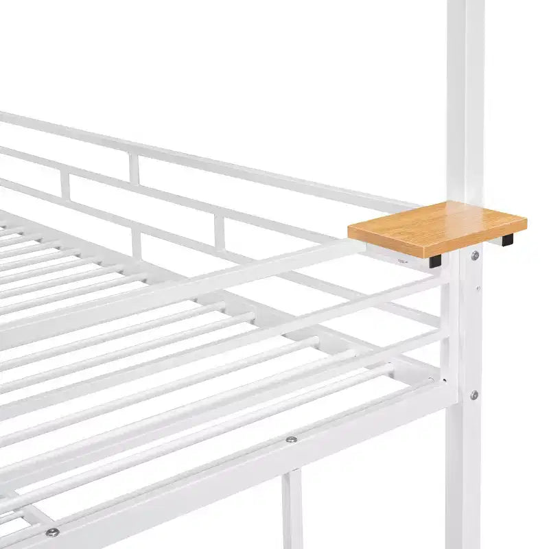 Letto a castello in metallo da una piazza e mezza, lettino in metallo con scivolo e scale contenitore con scivolo nero