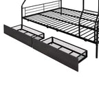 Letto a castello in metallo Full XL sopra Queen con 2 cassetti, telaio letto a castello resistente per bambini, ragazzi e adulti