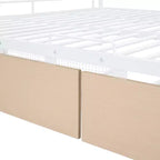 Letto a castello in metallo Full XL sopra Queen con 2 cassetti, telaio letto a castello resistente per bambini, ragazzi e adulti