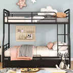 Letto a castello in metallo Full XL sopra Queen con 2 cassetti, telaio letto a castello resistente per bambini, ragazzi e adulti
