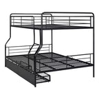 Letto a castello in metallo Full XL sopra Queen con 2 cassetti, telaio letto a castello resistente per bambini, ragazzi e adulti