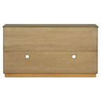 Hostack Credenza a 4 ante con ante in vetro, grande credenza contenitore con ripiani regolabili per cucina e sala da pranzo, pino antico