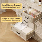 Dyonery Farmhouse Cassettiera per Comò, Cassettiera a 9 Cassetti con Piano in Legno, Organizzatore di Archiviazione Largo 52 per Camera da Letto, Soggiorno, Ingresso