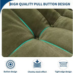 Acekool Poltrona Sacco per Adulti, Divano Singolo in Memory Foam, Tessuto Effetto Scamosciato, Sedia da Pavimento Moderna di Supporto per Soggiorno e Camera da Letto, Verde