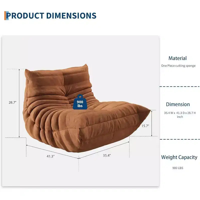 Acekool Poltrona Sacco per Adulti, Divano Singolo in Memory Foam, Tessuto Effetto Scamosciato, Sedia da Pavimento Moderna di Supporto per Soggiorno e Camera da Letto, Verde