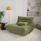 Acekool Poltrona Sacco per Adulti, Divano Singolo in Memory Foam, Tessuto Effetto Scamosciato, Sedia da Pavimento Moderna di Supporto per Soggiorno e Camera da Letto, Verde