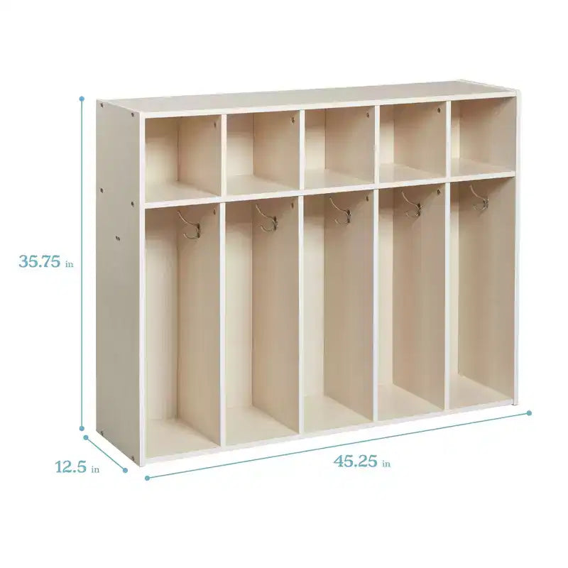 ECR4Kids Streamline Appendiabiti a 5 Scomparti per Bambini e 5 Contenitori Anteriori, Armadietto