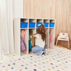 ECR4Kids Streamline Appendiabiti a 5 Scomparti per Bambini e 5 Contenitori Anteriori, Armadietto