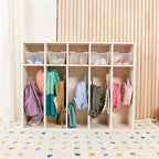 ECR4Kids Streamline Appendiabiti a 5 Scomparti per Bambini e 5 Contenitori Anteriori, Armadietto