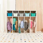 ECR4Kids Streamline Appendiabiti a 5 Scomparti per Bambini e 5 Contenitori Anteriori, Armadietto