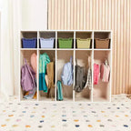 ECR4Kids Streamline Appendiabiti a 5 Scomparti per Bambini e 5 Contenitori Anteriori, Armadietto