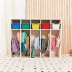 ECR4Kids Streamline Appendiabiti a 5 Scomparti per Bambini e 5 Contenitori Anteriori, Armadietto