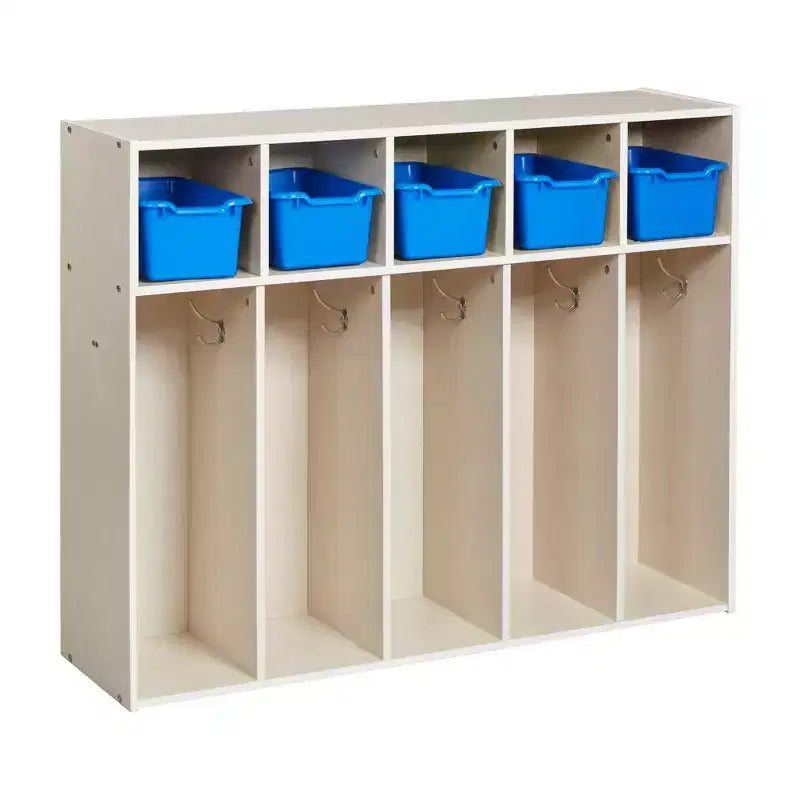ECR4Kids Streamline Appendiabiti a 5 Scomparti per Bambini e 5 Contenitori Anteriori, Armadietto
