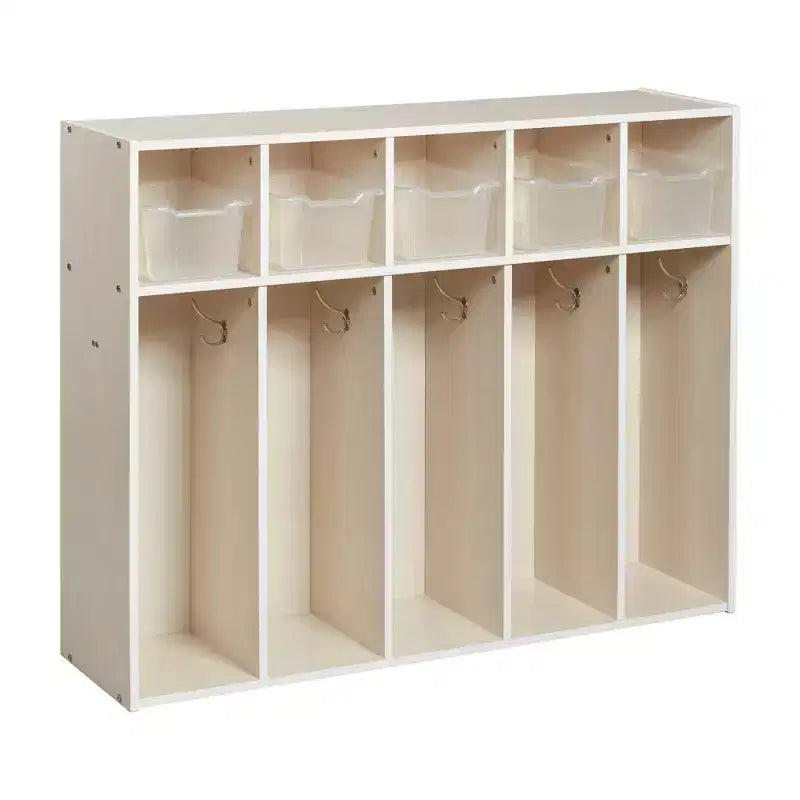 ECR4Kids Streamline Appendiabiti a 5 Scomparti per Bambini e 5 Contenitori Anteriori, Armadietto