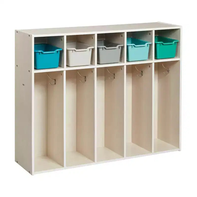 ECR4Kids Streamline Appendiabiti a 5 Scomparti per Bambini e 5 Contenitori Anteriori, Armadietto