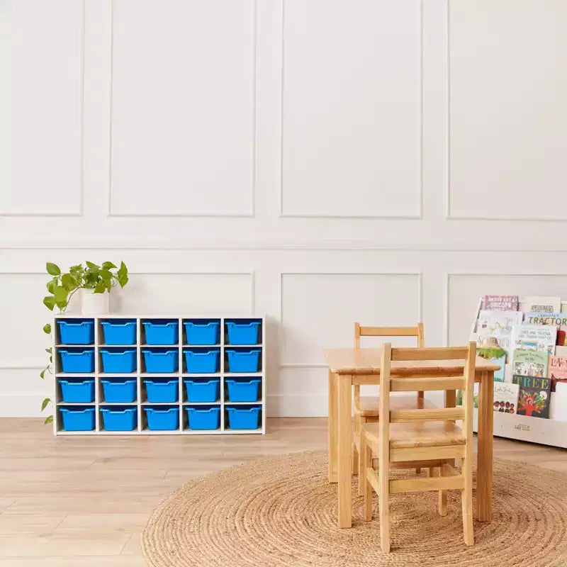 Armadietto a 20 scomparti ECR4Kids Streamline con 20 contenitori frontali a incavo, 4x5, mobili per bambini