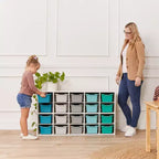 Armadietto a 20 scomparti ECR4Kids Streamline con 20 contenitori frontali a incavo, 4x5, mobili per bambini