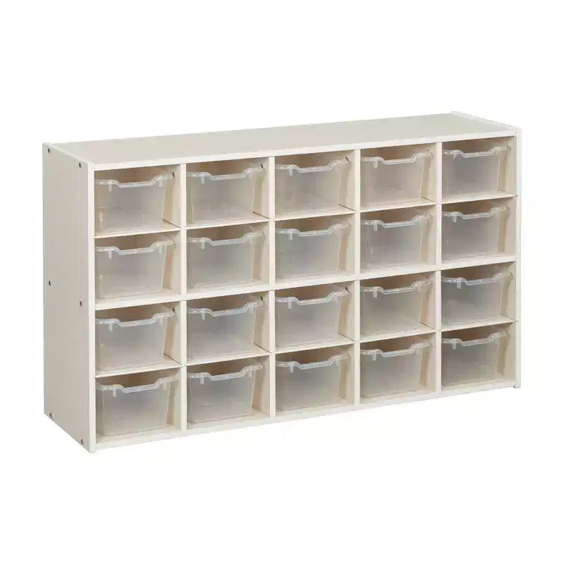 Armadietto a 20 scomparti ECR4Kids Streamline con 20 contenitori frontali a incavo, 4x5, mobili per bambini
