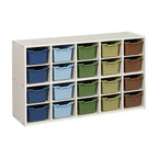 Armadietto a 20 scomparti ECR4Kids Streamline con 20 contenitori frontali a incavo, 4x5, mobili per bambini