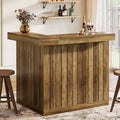 Mobile bar a L Lantine, tavolo da bar angolare a 4 ripiani con mensole e porta calici da vino per pub domestico