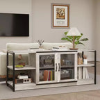 COZONY Mobile TV per Fattoria con Armadietti di Contenimento Mobile da Intrattenimento e Console Multimediale Rustica in Legno per Soggiorno