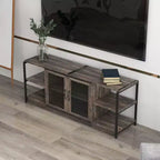 COZONY Mobile TV per Fattoria con Armadietti di Contenimento Mobile da Intrattenimento e Console Multimediale Rustica in Legno per Soggiorno