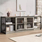 COZONY Mobile TV per Fattoria con Armadietti di Contenimento Mobile da Intrattenimento e Console Multimediale Rustica in Legno per Soggiorno